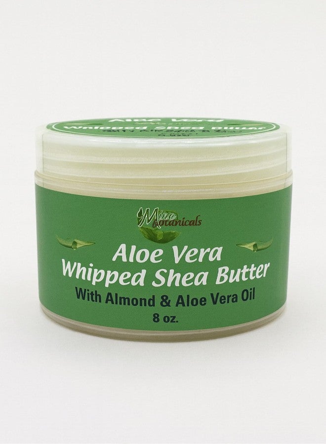 Mine Botanicals Aloe Vera Whipped Shea Butter, Natural Skin Moisturizer with Almond Oil, 8 Fl Oz
